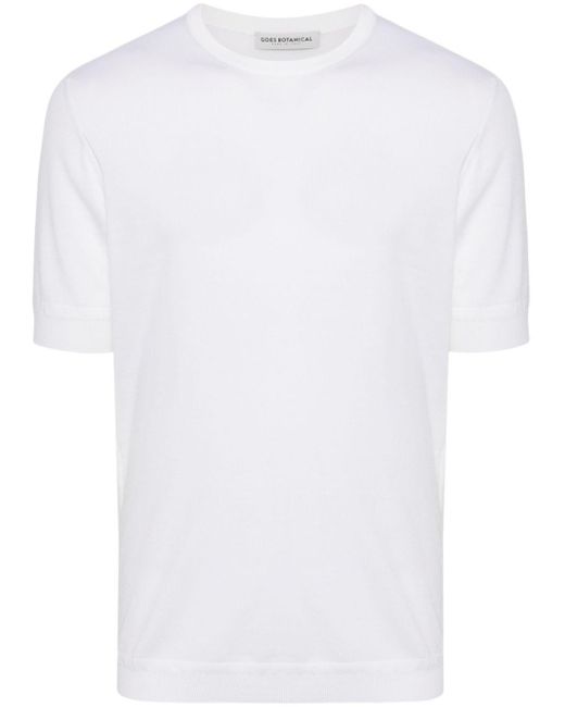 GOES BOTANICAL White Knitted Merino T-Shirt for men