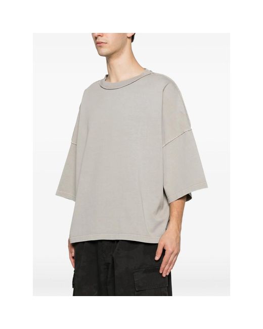 Stay Human On Earth Gray Drop-Shoulder T-Shirt for men