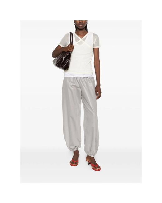 Paloma Wool White Olimpia Mesh T-Shirt