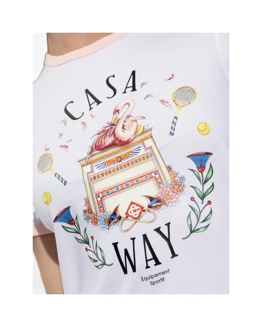 Casablanca White Casa Way Graphic-Print T-Shirt