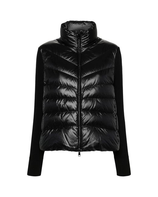 Moncler Black Logo-Patch Quilted Jacket