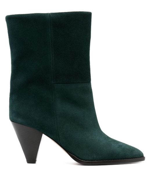 Isabel Marant Green Rouxa 75mm Suede Ankle Boots