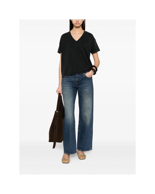 Majestic Filatures Black V-Neck Short-Sleeve T-Shirt