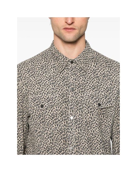 SANTORO Gray Spotted Overshirt for men