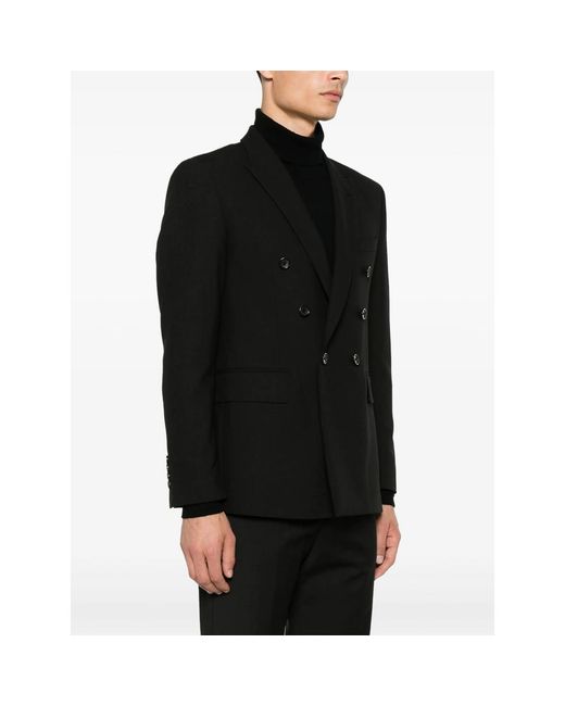 Eraldo Black Double-Breasted Blazer for men