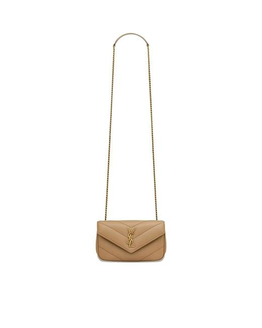 Saint Laurent White Small Loulou Crossbody Bag