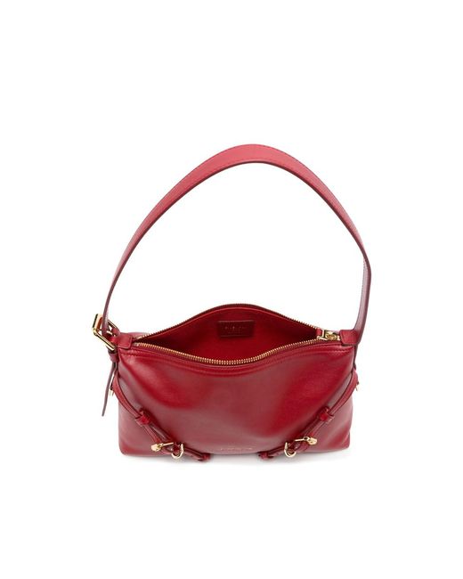 Givenchy Red Mini Voyou Buckle-Detail Leather Tote Bag
