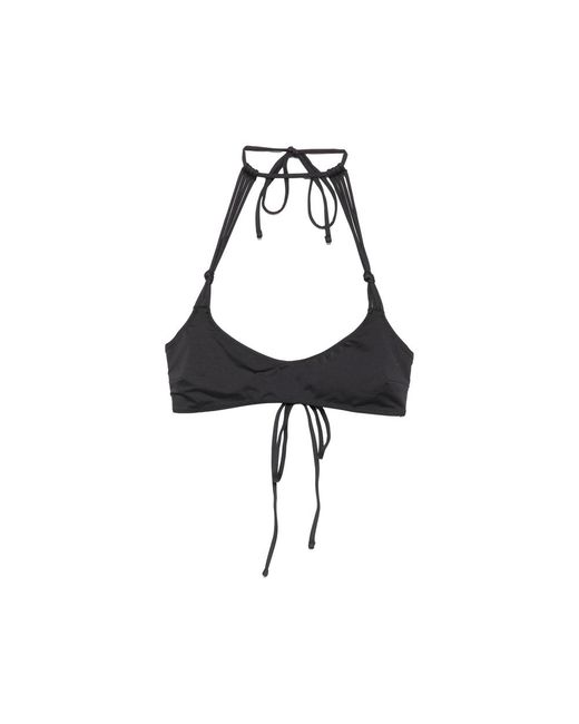 Frankie's Bikinis Black X Jennie Hana Halterneck Tie-Fastening Bikini Top