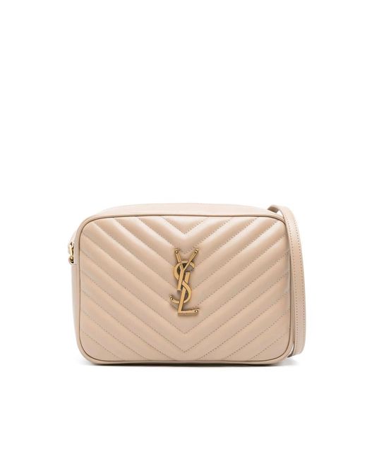 Saint Laurent Natural Lou Quilted Crossbody Bag