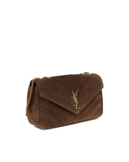 Saint Laurent Brown Medium Loulou Quilted Chain-Strap Shoulder Bag