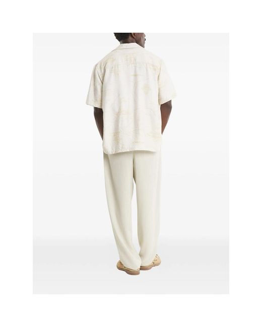Maison Kitsuné White Parisian Map Resort Shirt for men