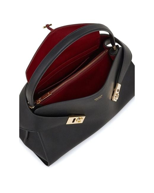 Ferragamo Black Small Hug Soft Shoulder Bag