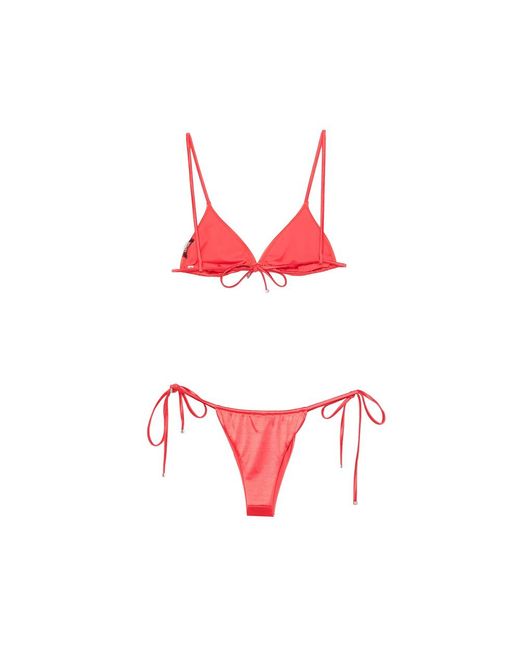 VENUJA Red Tie-Detail Bikini