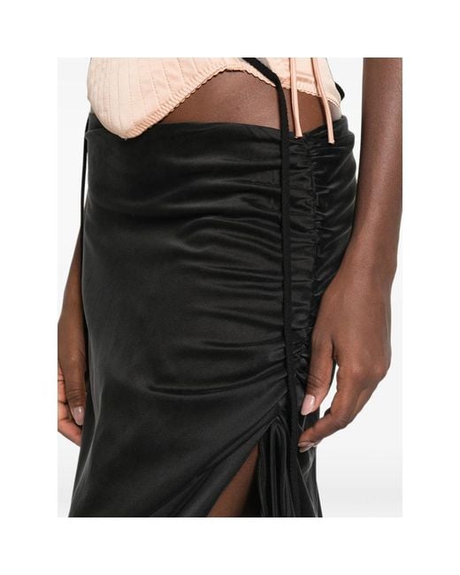 Maria Lucia Hohan Black Sakura Lace-Up Corset Dress