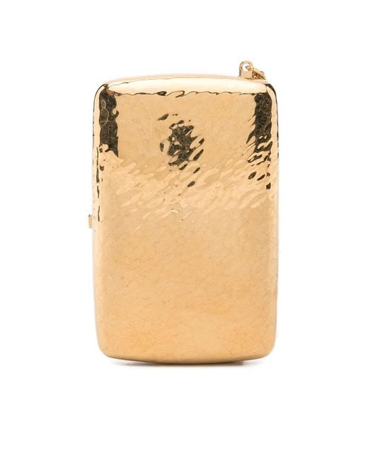 Saint Laurent Metallic Hammered-Logo Cigarette Case