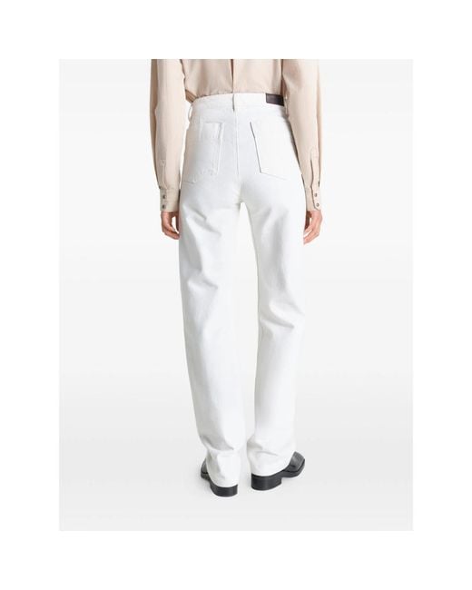 Lemaire White Straight-Leg Cotton Jeans