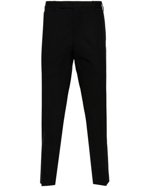 PT Torino Black Slim-Cut Chino Trousers for men