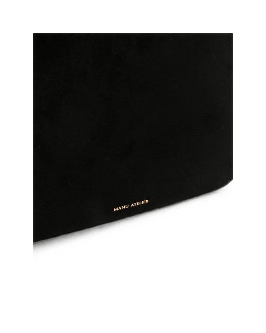 MANU Atelier Black Fidèle Suede Shoulder Bag