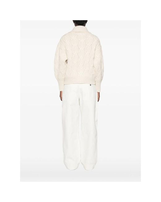 Brunello Cucinelli Natural Cable-Knit Cardigan