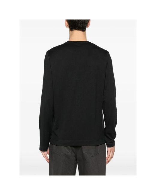Fedeli Black Long-Sleeve T-Shirt for men