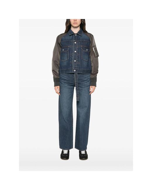 Sacai Blue Zip-Pocket Jacket