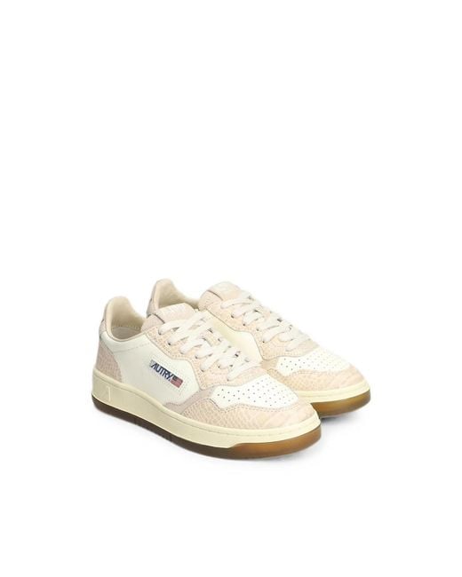 Autry Natural Medalist Crocodile-Effect Sneakers