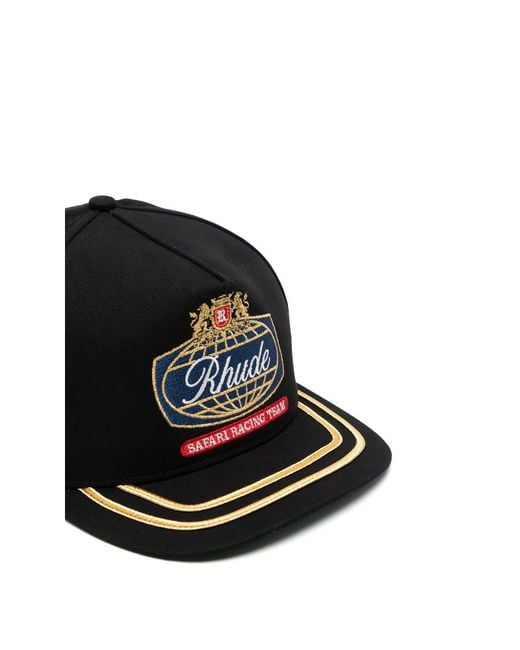 Rhude Black Logo-Embroidered Baseball Cap for men
