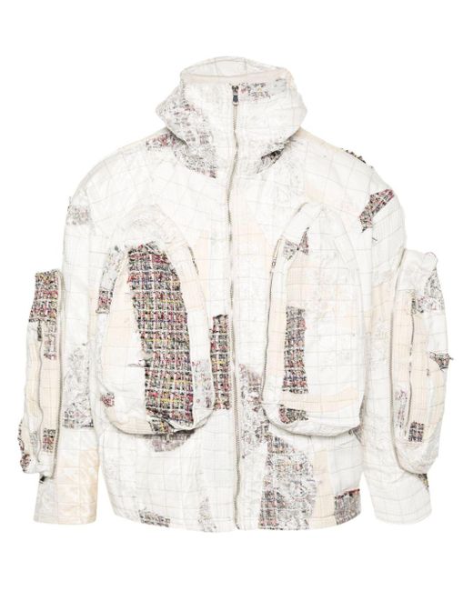 Who Decides War Natural Patchwork-Design Tweed Jacket for men
