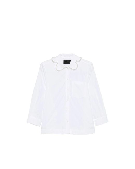 Simone Rocha White Embellished-Collar Shirt