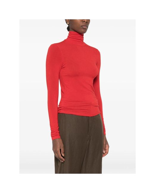 Tela Red Matilde Roll-Neck Long-Sleeve Top