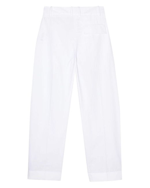 Studio Nicholson White Acuna High-Waisted Cotton Trousers