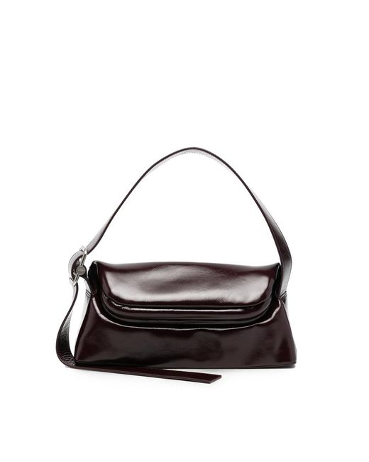 OSOI Black Buckle-Detail Leather Tote Bag
