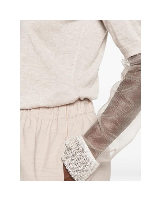 Fabiana Filippi White Sheer-Panel Top