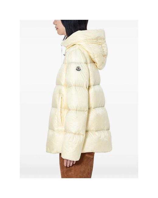 Moncler Natural Serittes Hooded Down Jacket