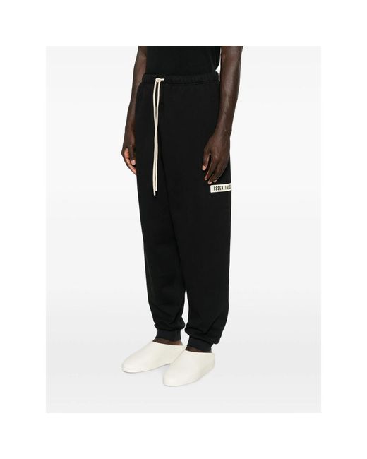 Fear Of God Black Classic Fit Drawstring Track Pants for men