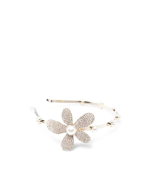 Rosantica Metallic Crystal-Embellished Faux-Pearl Headband