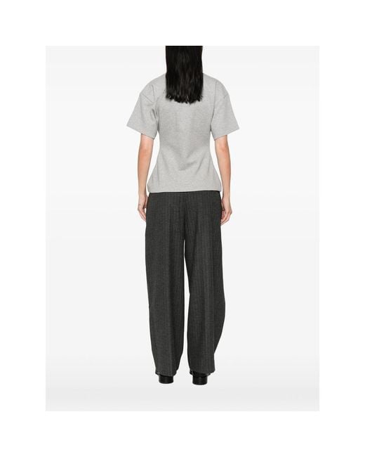 LA PISCINE Gray Fitted Short-Sleeve T-Shirt