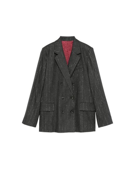 Zadig & Voltaire Gray Double-Breasted Blazer