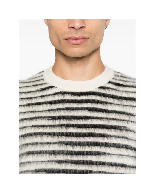 Tom Ford White Striped Crew-Neck Sweater for men