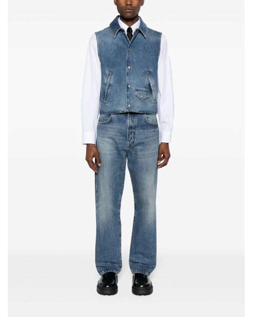Givenchy Blue Mid-Rise Straight-Leg Jeans for men