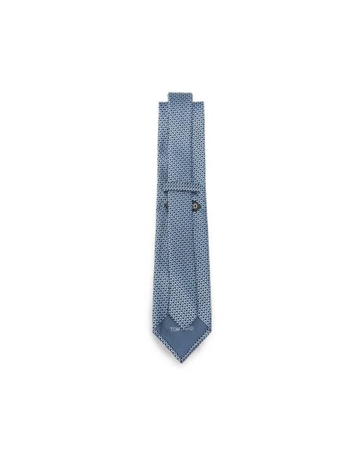 Tom Ford Blue Micro-Patterned Tie for men