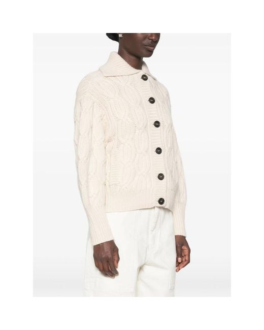 Brunello Cucinelli Natural Cable-Knit Cardigan