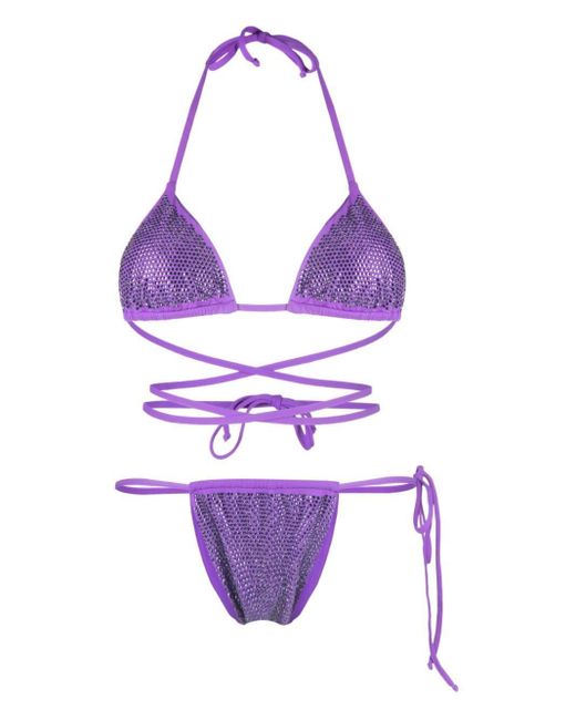 MATINEÉ Purple Heide Rhinestone-Embellished Bikini