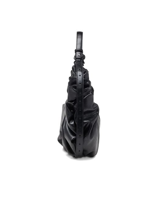 DIESEL Black Large Grab-D Scrunched Shoulder Bag