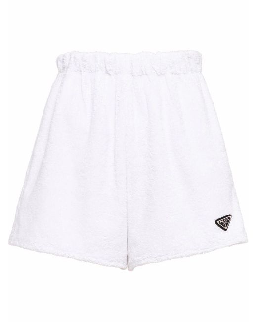 Prada Cotton Terry Cloth Shorts in 