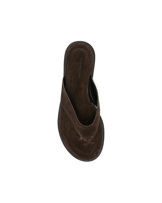 Vagabond Brown Thong Strap Sandals Zaida Suede