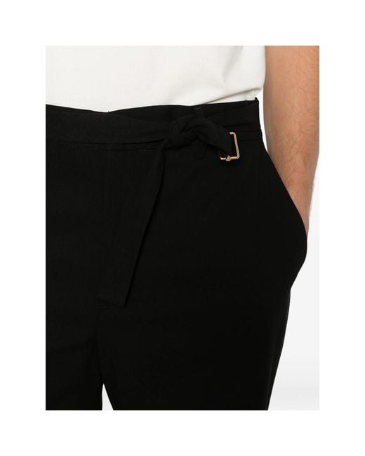 BRIGLIA Men's Black Rivolis Belted Pants