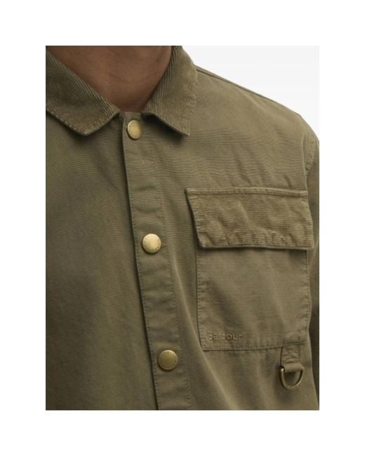 Barbour Green Overshirt Cotton for men
