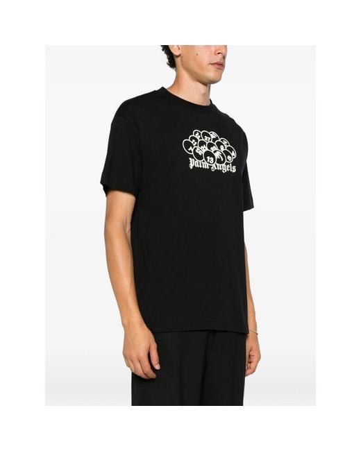 Palm Angels Black Pa Pool Graphic-Print T-Shirt for men