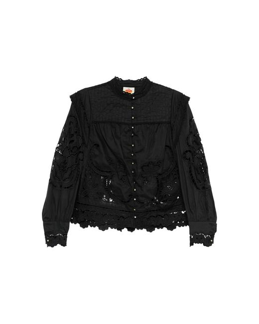 Farm Rio Black Richilieu Blouse